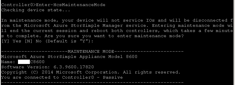 , Azure StorSimple 8k Maintenance Mode updates